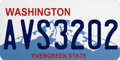 WA license plate AVS3202