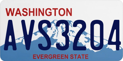 WA license plate AVS3204
