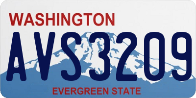 WA license plate AVS3209