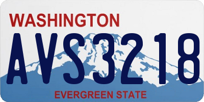 WA license plate AVS3218