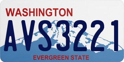 WA license plate AVS3221