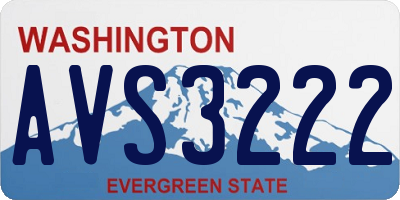 WA license plate AVS3222