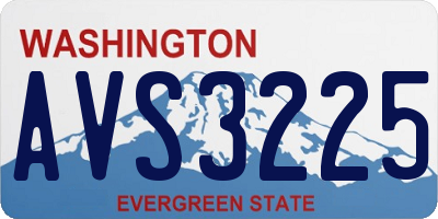 WA license plate AVS3225