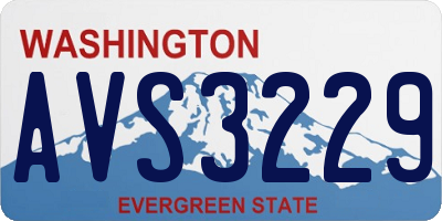 WA license plate AVS3229