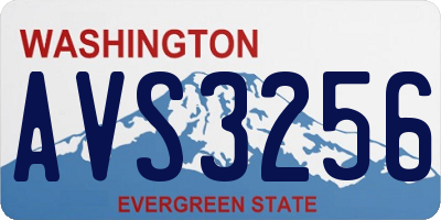 WA license plate AVS3256