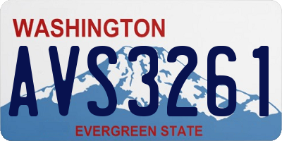 WA license plate AVS3261