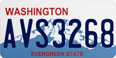 WA license plate AVS3268