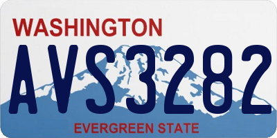 WA license plate AVS3282