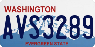 WA license plate AVS3289