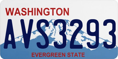 WA license plate AVS3293