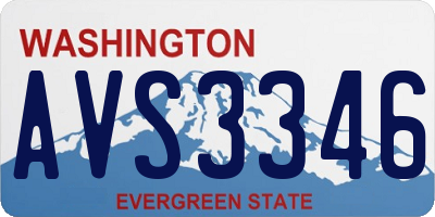 WA license plate AVS3346