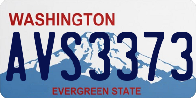 WA license plate AVS3373