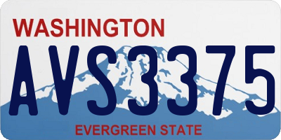 WA license plate AVS3375