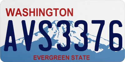 WA license plate AVS3376