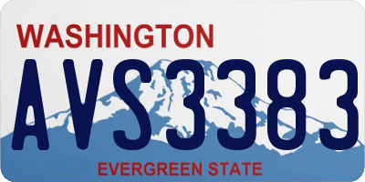 WA license plate AVS3383