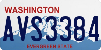 WA license plate AVS3384