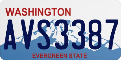 WA license plate AVS3387