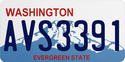 WA license plate AVS3391