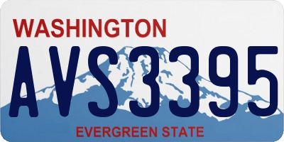 WA license plate AVS3395