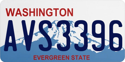 WA license plate AVS3396