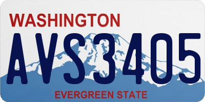 WA license plate AVS3405