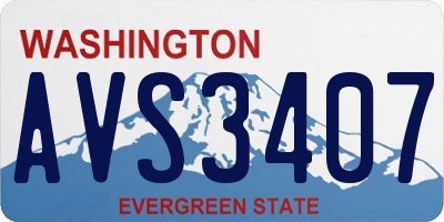 WA license plate AVS3407