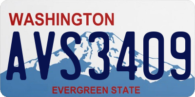 WA license plate AVS3409