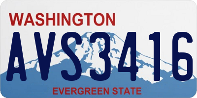 WA license plate AVS3416