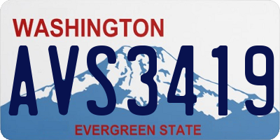 WA license plate AVS3419