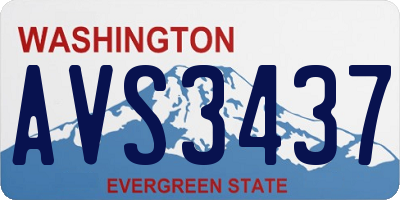WA license plate AVS3437