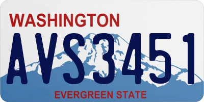 WA license plate AVS3451