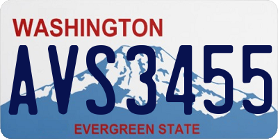 WA license plate AVS3455
