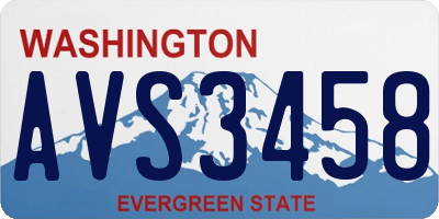 WA license plate AVS3458