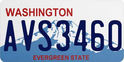 WA license plate AVS3460