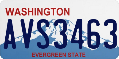 WA license plate AVS3463