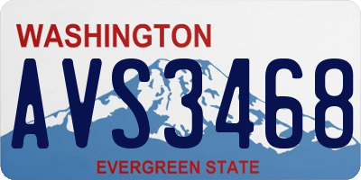 WA license plate AVS3468