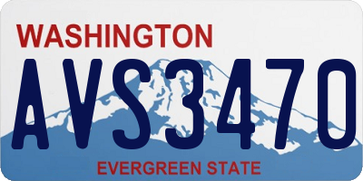 WA license plate AVS3470