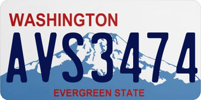 WA license plate AVS3474