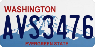 WA license plate AVS3476