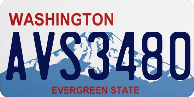 WA license plate AVS3480