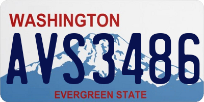 WA license plate AVS3486