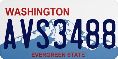 WA license plate AVS3488