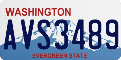 WA license plate AVS3489