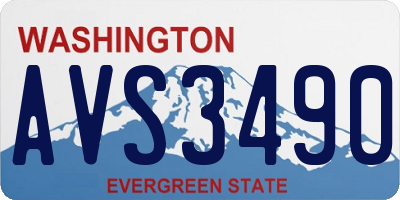 WA license plate AVS3490