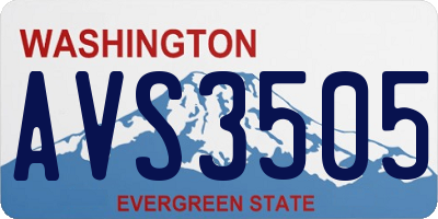 WA license plate AVS3505