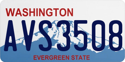 WA license plate AVS3508