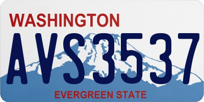 WA license plate AVS3537