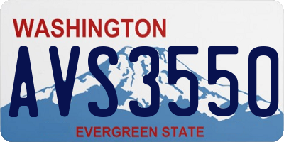WA license plate AVS3550