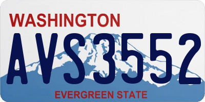 WA license plate AVS3552