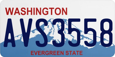 WA license plate AVS3558
